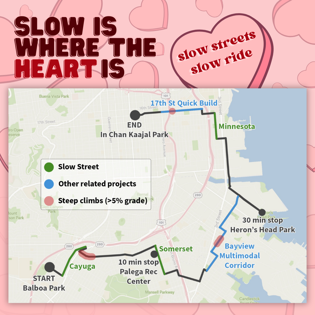 A map showing a route from Balboa Park to In Chan Kaajal Park.